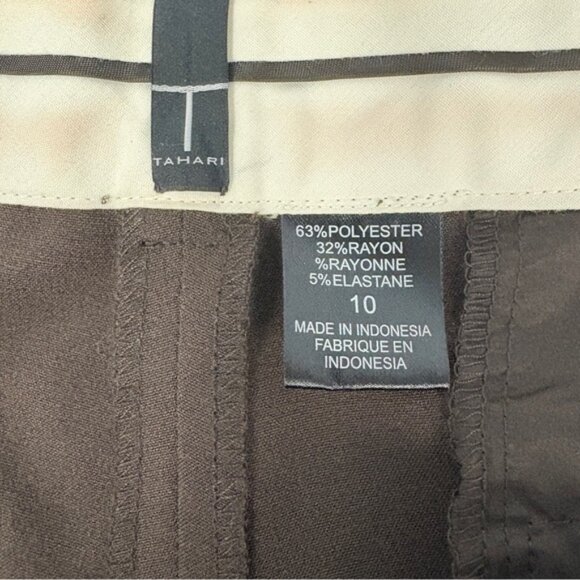 Tahari Chocolate Brown Capri Pants Women’s 10 | Style FU8AH24U - Picture 5 of 6